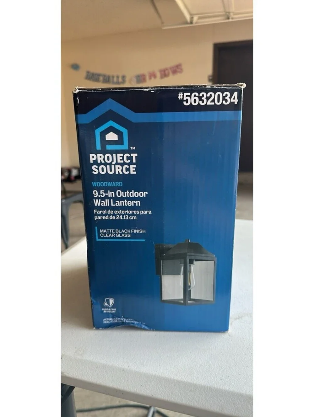 Project Source Woodward 9.5-in Outdoor Wall Lantern Matte Black #5632034